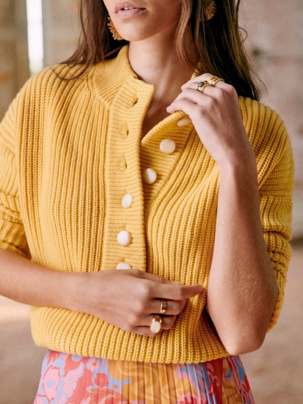 Sezane Lucas Jumper in yellow
